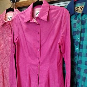CR Ranchwear Western Pro Fuchsia Subtle Pattern Medium